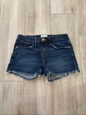 Frame Le Grand Garçon Blue Denim Cut Off Jean Shorts